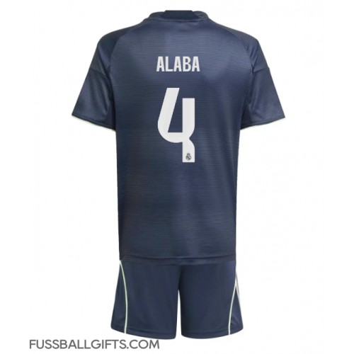 Real Madrid David Alaba #4 Fußballbekleidung Auswärtstrikot Kinder 2025-26 Kurzarm (+ kurze hosen)